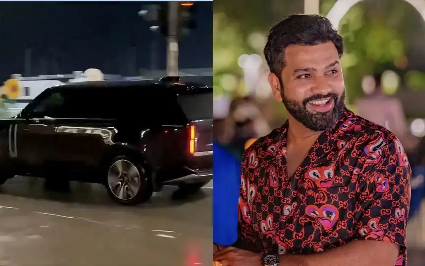 Rohit Sharma flaunting his Range Rover car [Source: @rushiii_12, @ImRo45/X.com]