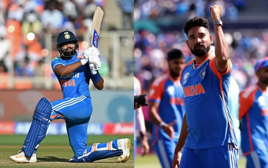 Shreyas Iyer and Mohammed Siraj For India [Source: AFP Media]