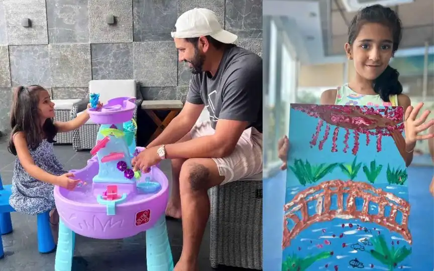 Rohit Sharma's Daughter (Source:@SPORTYVISHAL,x.com)