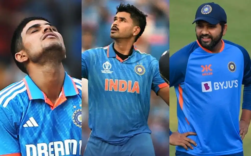 Shubman Gill, Shreyas Iyer and Rohit Sharma [Source: @RIDERhuYarr/X.com]