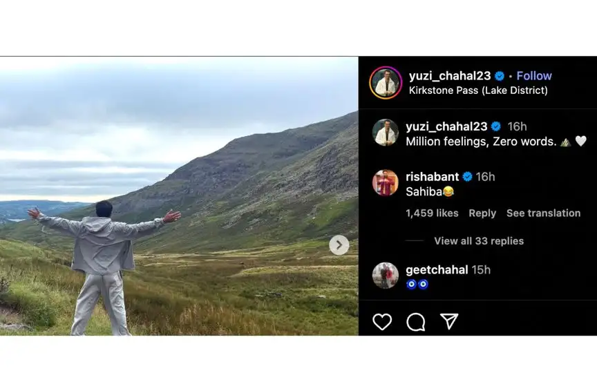 Yuzi Chahal's IG post [Source: @yuzi_chahal23/Instagram]
