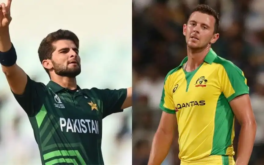 Shaheen Afridi and Josh Hazlewood [Source: @cricketcomau/X.com]