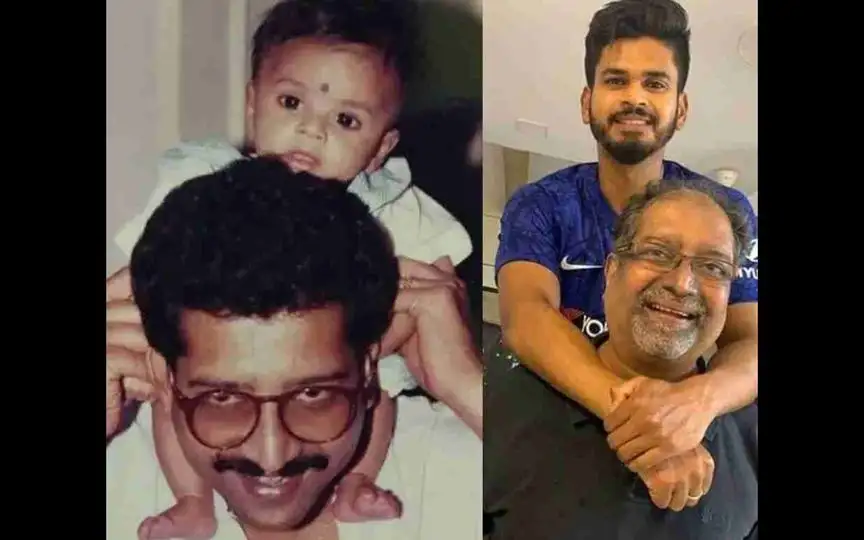 Shreyas Iyer with his father (Source:@thebetterindia/X.com)