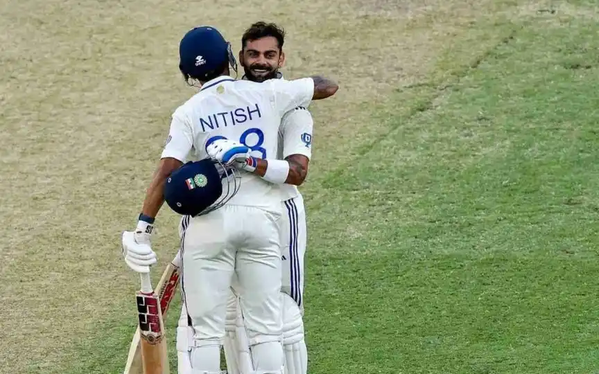 Nitish Reddy with Virat Kohli (Source:@CricCrazyJohns/X.com)