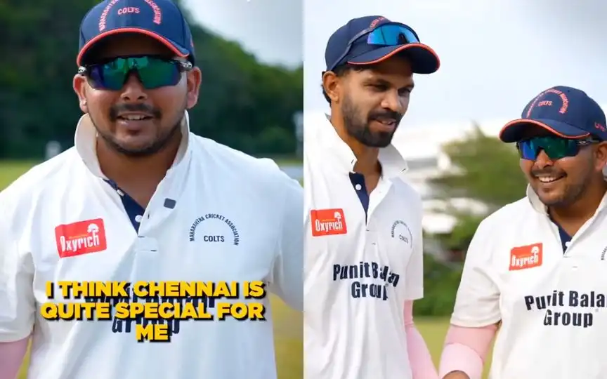 पृथ्वी शॉ ने महाराष्ट्र के लिए शतक लगाया [Source: @ChennaiIPL/X.com]