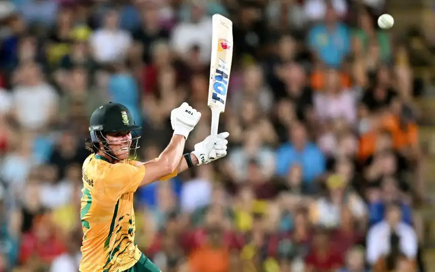 Dewald Brevis was dismissed for 1 [Source: AFP]