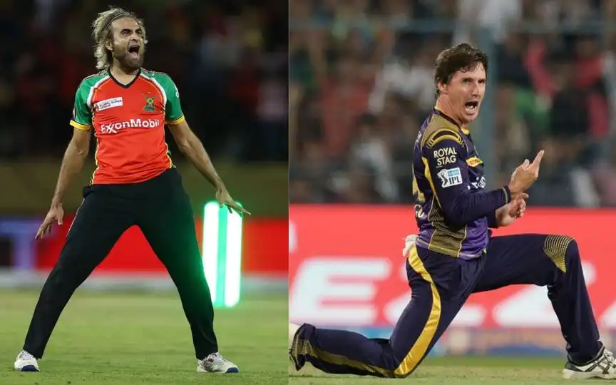 Imran Tahir And Bradd Hogg - (Source: IPLFanactics/X.com)