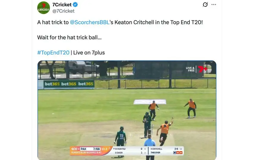 7 Cricket's tweet [Source: @7Cricket/X.com]