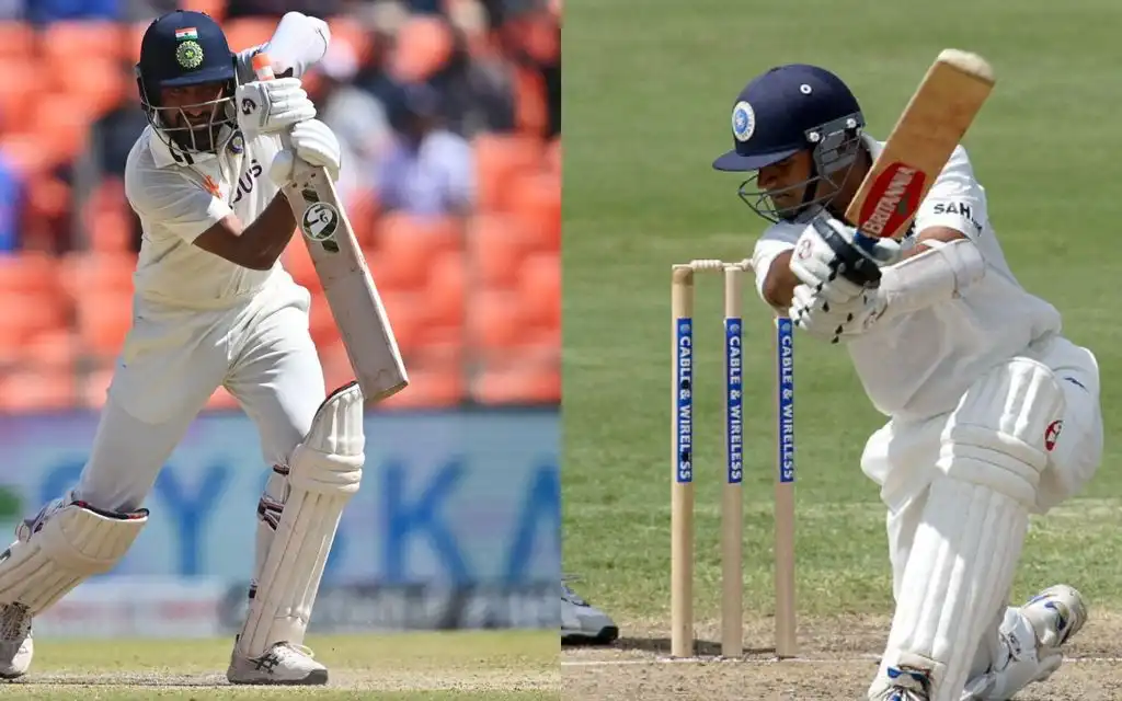 Cheteshwar Pujara and Rahul Dravid [Source: AFP Media]