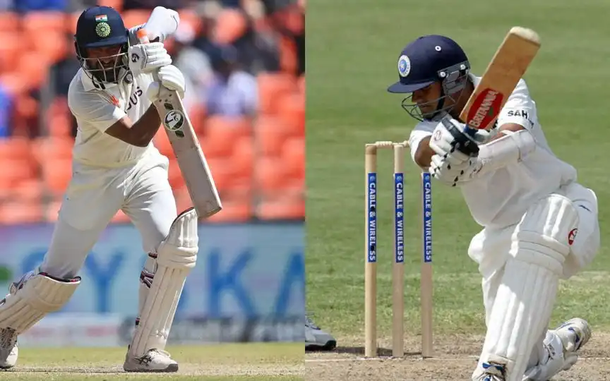 Cheteshwar Pujara and Rahul Dravid [Source: AFP Media]