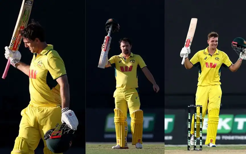 Cameron Green, Marsh and Travis Head [Source: AFP Media]