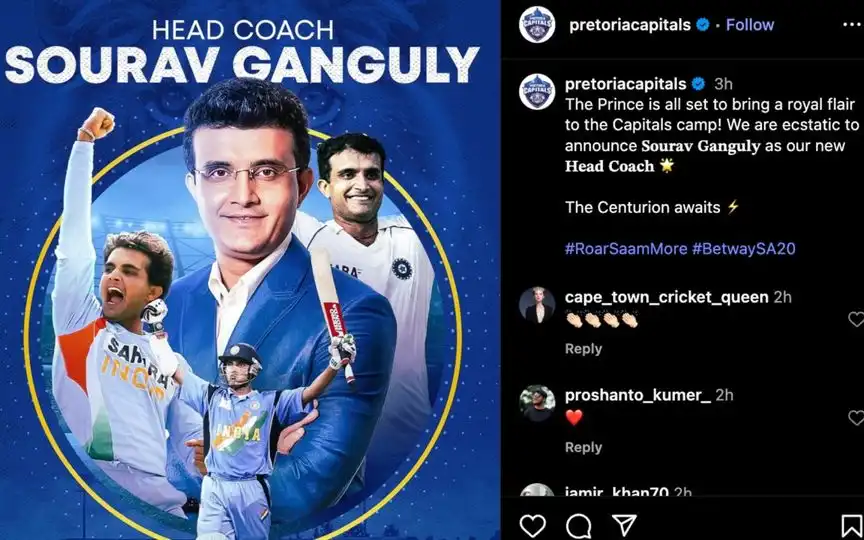 Pretoria Capitals' announcement [Source: @pretoriacapitals/Instagram]