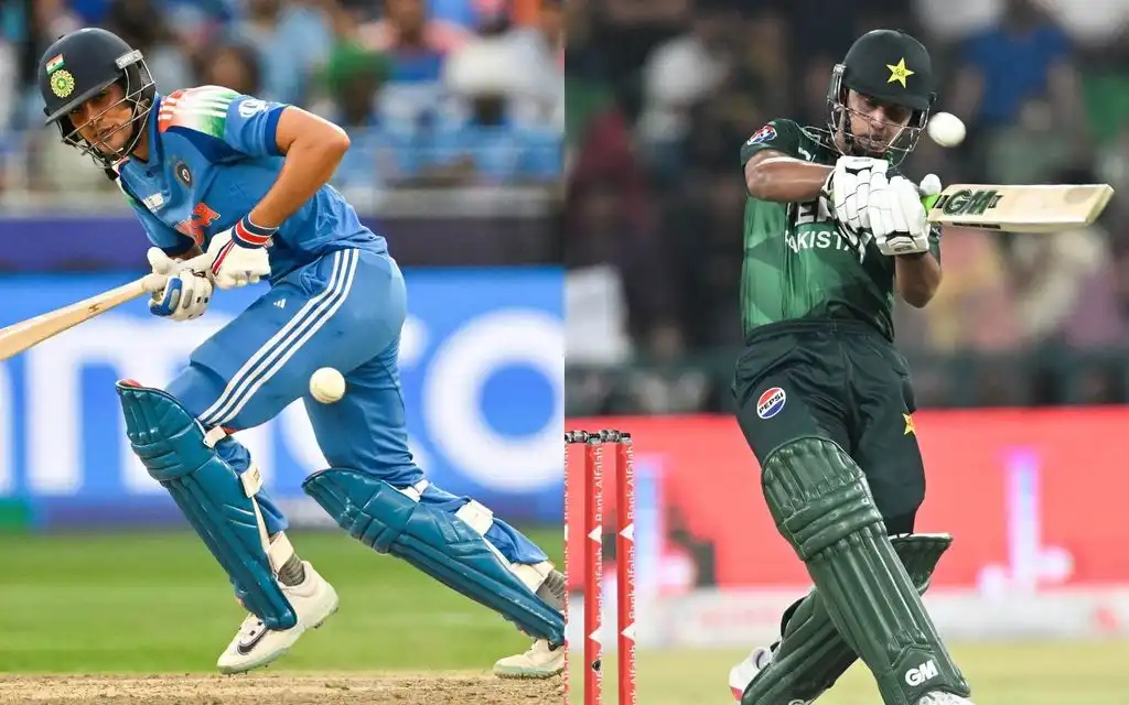 Shubman Gill and Saim Ayub [Source: AFP]