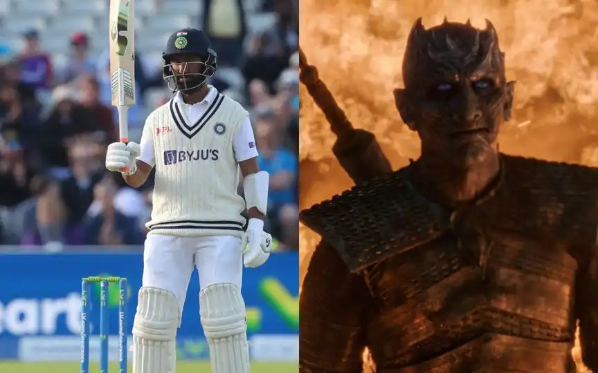 Cheteshwar Pujara and the Night King from Game Of Thrones [Source: AFP, @Thrones_Facts/x.com]