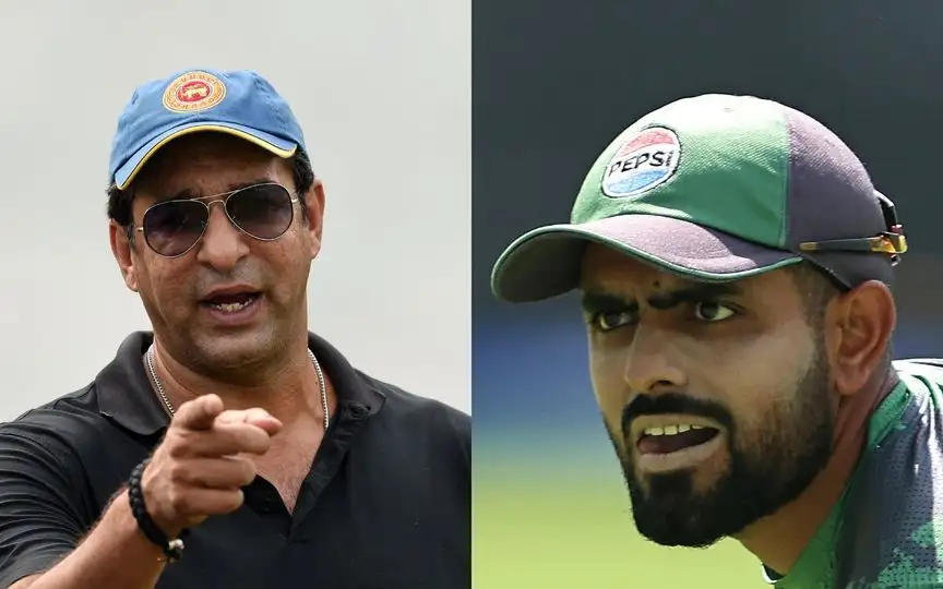 Wasim Akram & Babar Azam [Source: AFP Media]