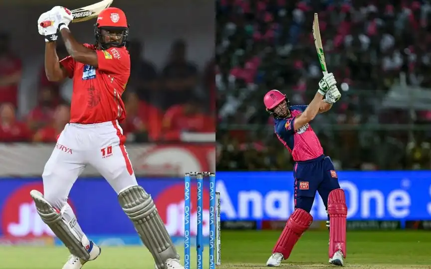 Chris Gayle and Jos Buttler [Source: AFP Media]