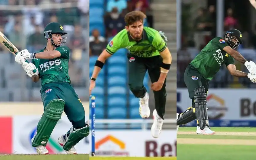 Saim, Shaheen and Fakhar in action [Source: AFP]