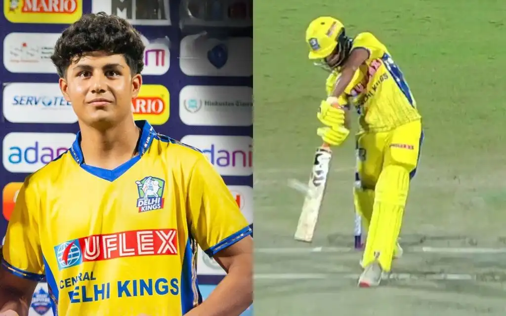 Aaryavir Sehwag in DPL (Source: @DelhiPLT20/X.com)