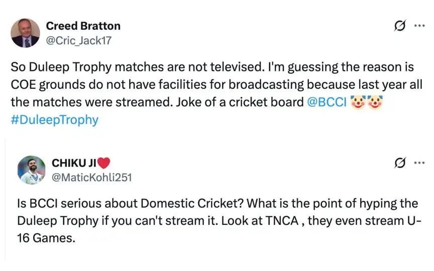 Fan tweets [Source: @MaticKohli251, @Cric_Jack17/X.com]
