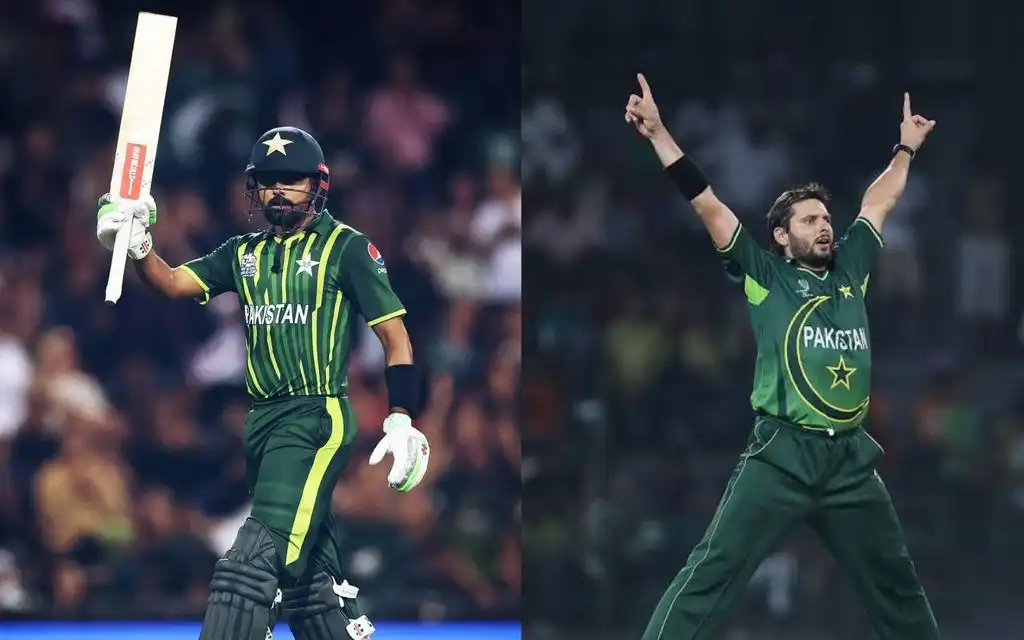 Babar Azam and Shahid Afridi [Source: @MisranAhmad19/X.com]