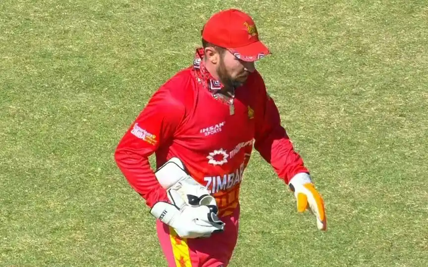 Brendan Taylor departed for a duck [Source: @lightningspeedk/X]