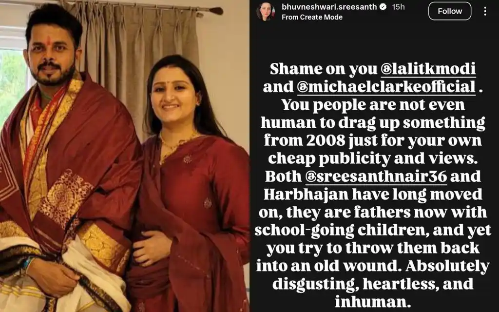 Sreesanth's Wife Hits Back At Lalit Modi (Source: sreesanth36/x.com, @bhuvneshwari.sreesanth/instagram.com)
