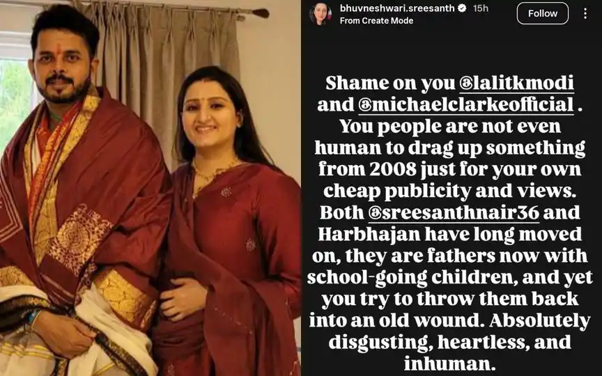 Sreesanth's Wife Hits Back At Lalit Modi (Source: sreesanth36/x.com, @bhuvneshwari.sreesanth/instagram.com)