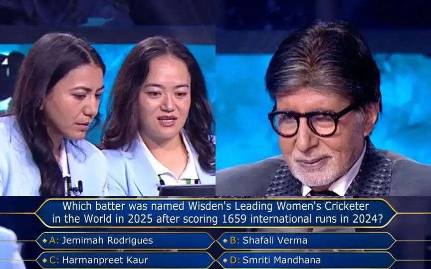 Amitabh Bacchan asks a Smriti Mandhana question in KBC [Source: SonyLIV App]