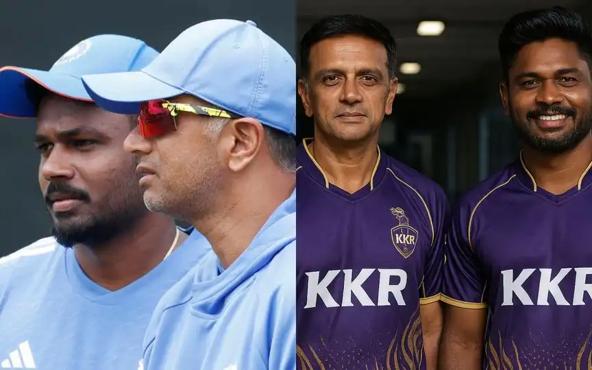 Rahul Dravid and Sanju Samson [Source: @AC_CricketHub/x.com, ChatGPT]