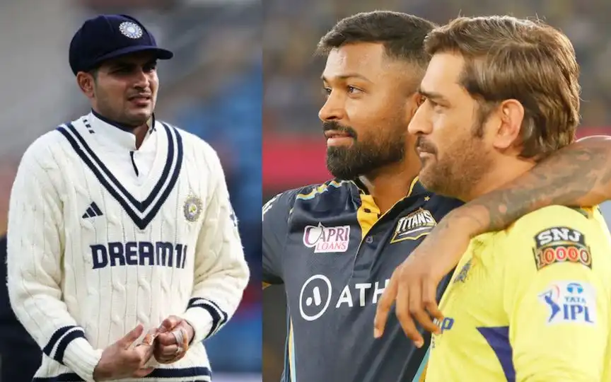 Shubman Gill, Hardik Pandya and MS Dhoni [Source: @gagan_narang/X.com]