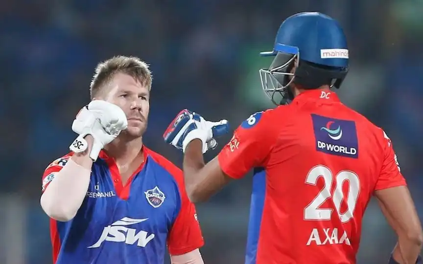 David Warner And Axar Patel [Source: @Cricketracker/x.com]