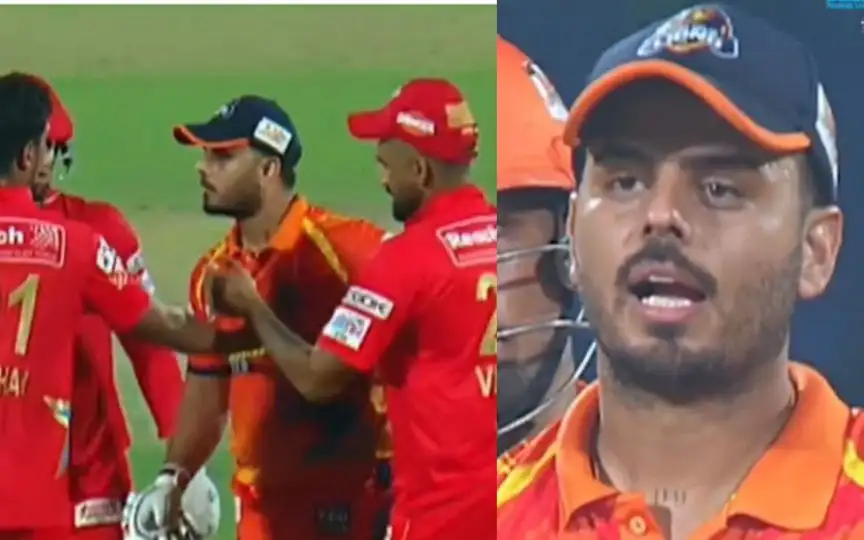 Nitish Rana's fight with Digvesh Rathi [Source: @DPLT20/X.com]