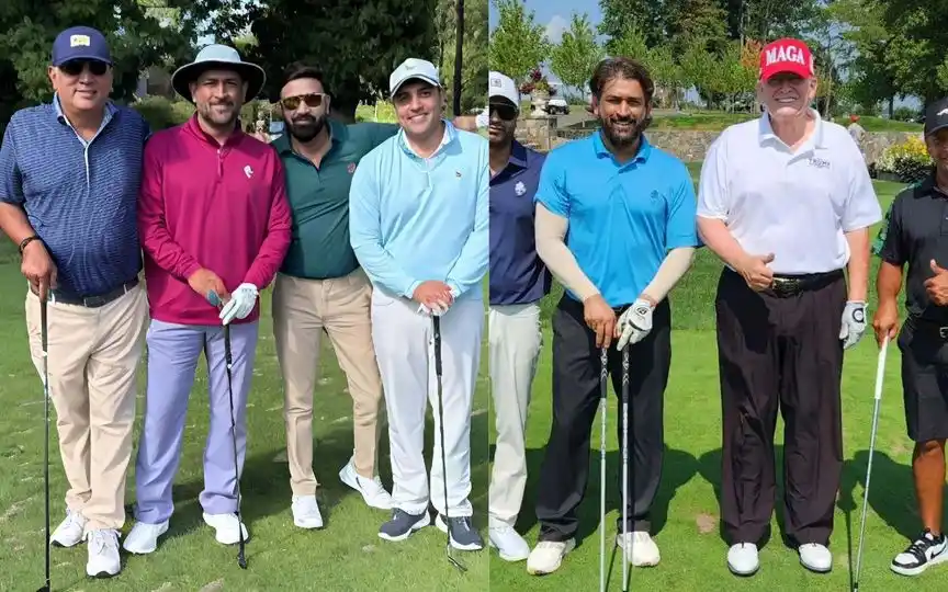MS Dhoni Playing Golf (Source: @mufaddal_vohra/X.com)