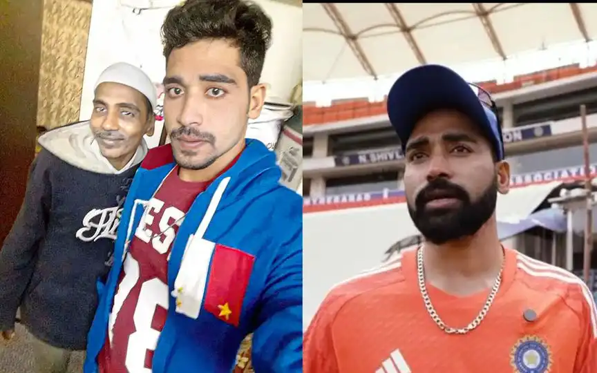 Mohammed Siraj with his father (Source:@ImSarvada/X.com)