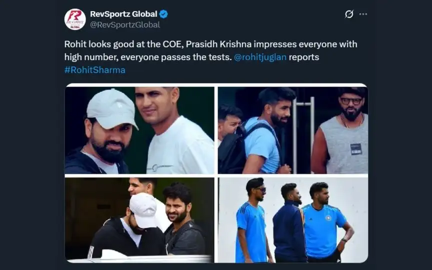 Rohit Sharma and others outside CoE [Source: Screengrab]
