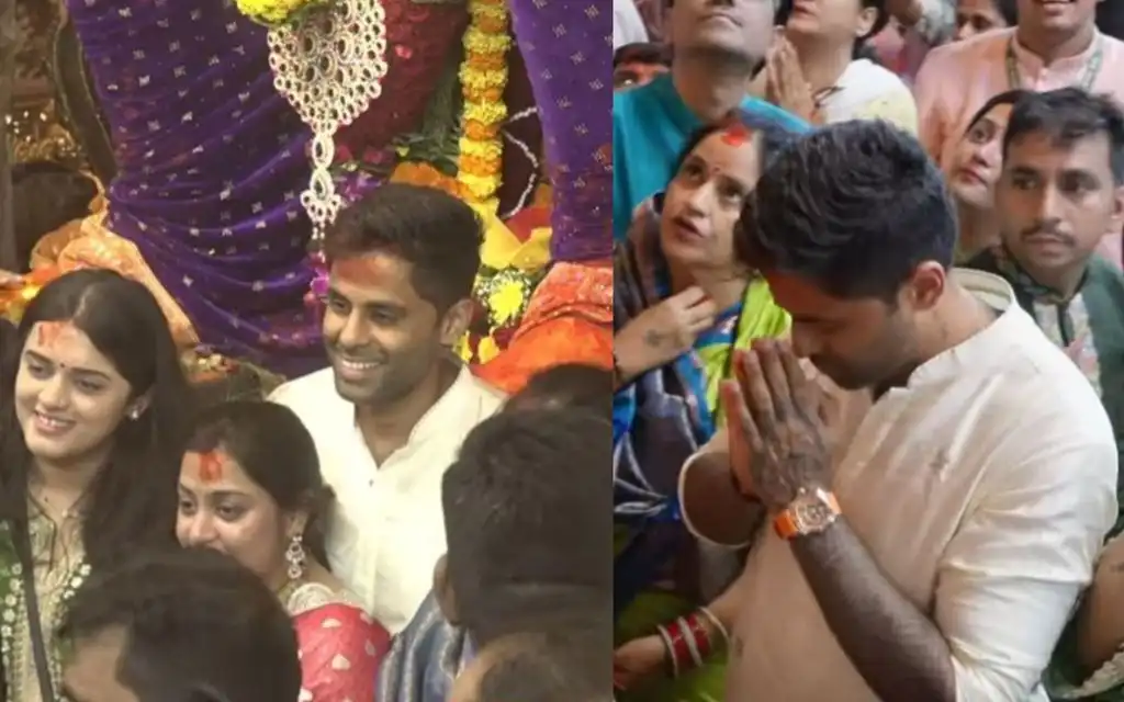 Suryakumar Yadav at Lalbaug visit [Source: @CricCrazyJohns/X.com]