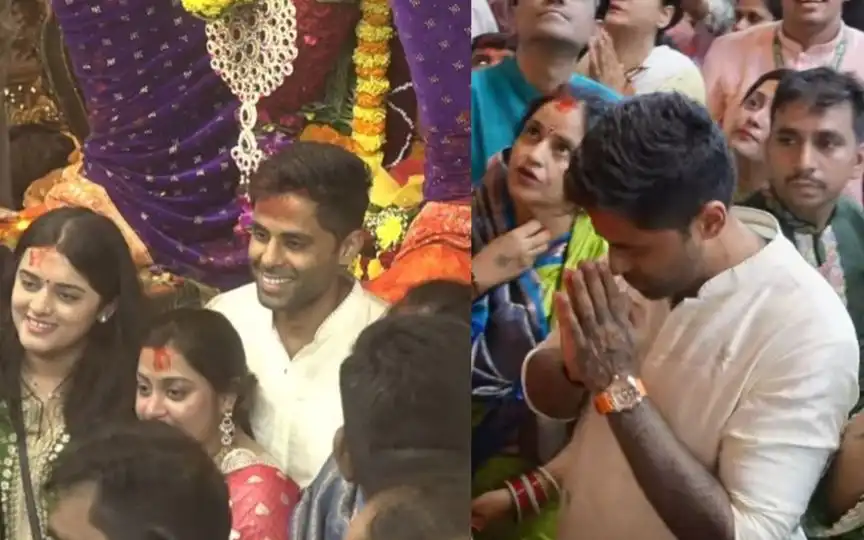 Suryakumar Yadav at Lalbaug visit [Source: @CricCrazyJohns/X.com]