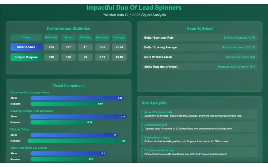 Analysis of lead spinners of Pakistan [Source: OneCricket]