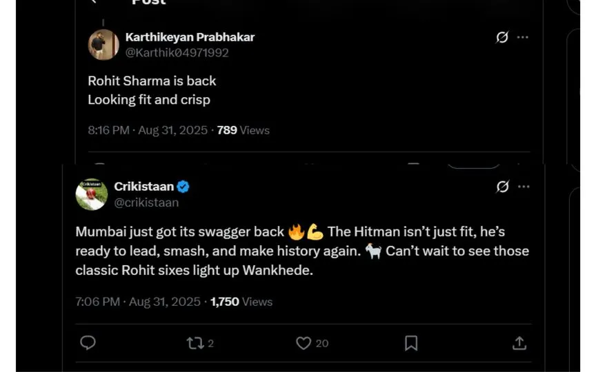 Fans' Tweet (Source: @Karthik04971992/x.com, @crikistaan/x.com)