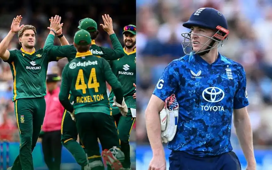 Lowest ODI total for England vs South Africa [Source: @WisdenCricket, @JSKSA20/X.com]