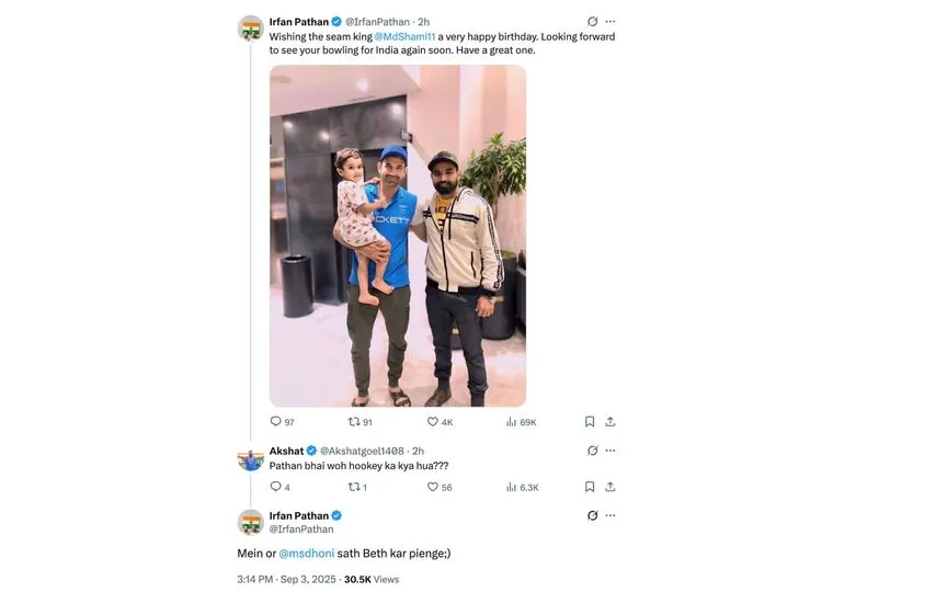 Irfan Pathan's banter on X [Source: @IrfanPathan/X.com]