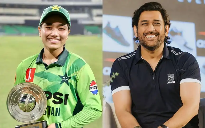 Fatima Sana and MS Dhoni [Source: @SahityaSagar_/X.com]