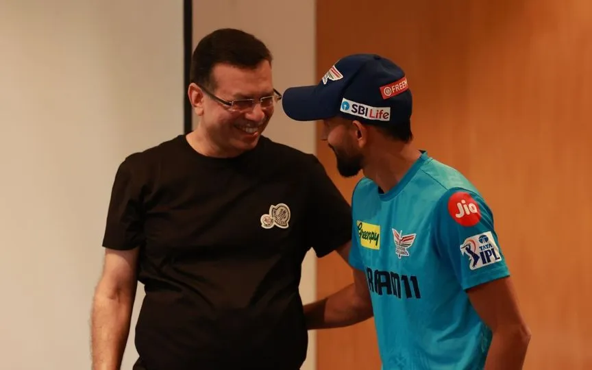 Sanjiv Goenka with Prince Yadav (Source:@mufaddal_vohra/X.com)
