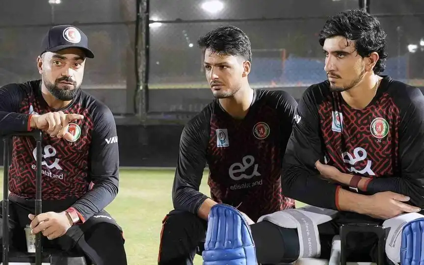 Allah Ghazanfar with Rashid Khan (Source:@ACBofficials/X.com)