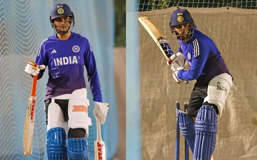 Shubman Gill and Jitesh Sharma in practice - (Source :@BCCI/X.com)