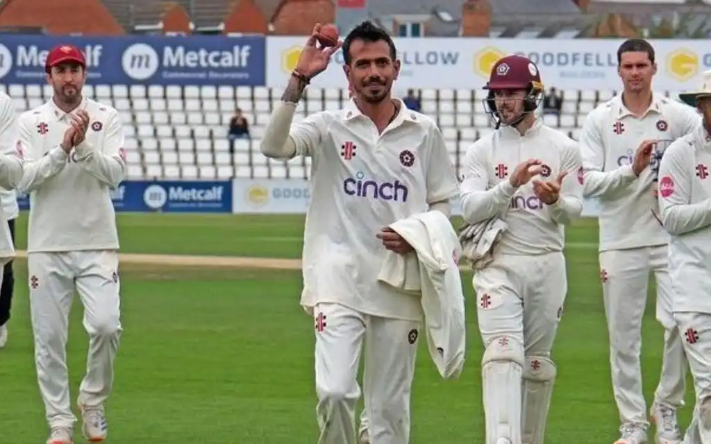 Yuzvendra Chahal During Stint With County - (Source : @Johns/X.com)