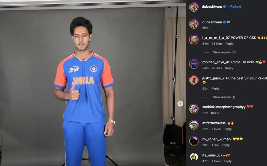 Shivam Dube's IG post [Source: @dubeshivam/Instagram]