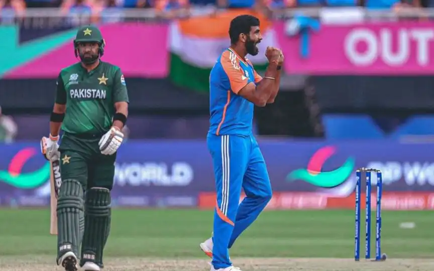 Jasprit Bumrah and Iftikhar Ahmad - (Source : @Johns/X.com)