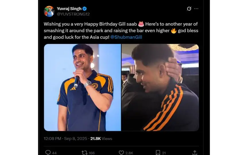 Yuvraj Singh's Wish (Source: @YUVISTRONG12/X.COM)