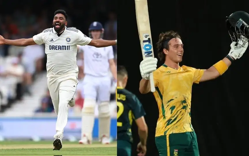 Mohammed Siraj and Dewald Brevis - (Source : @Johns/X.com)